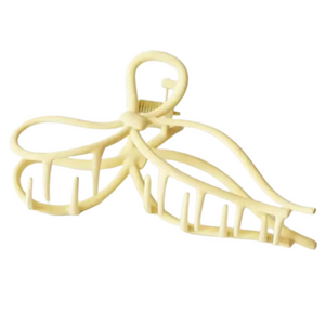 $20 (2 for $30) Vintage Look Metal Bow Hair Claw Clip in Frosted Matte Cream